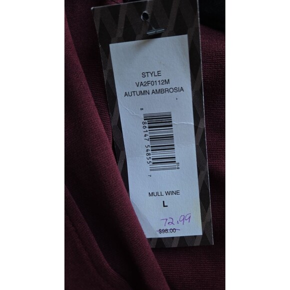 NWT VICTOR ALFARO L Maroon Red & Black Colorblock Fitted Knee Length Dress - Picture 9 of 10